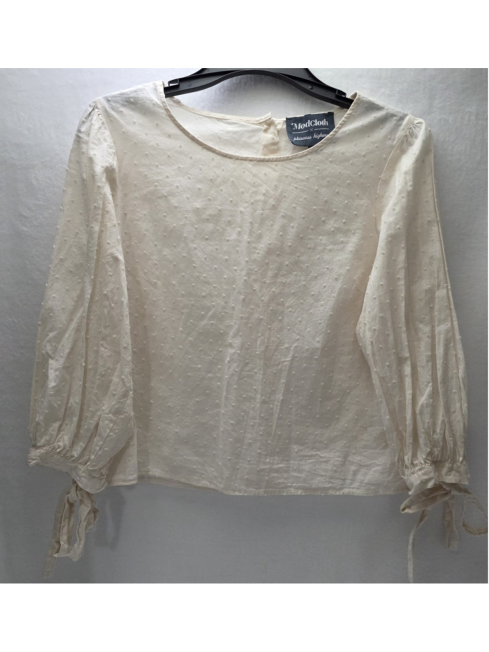 ModCloth x Princess Highway Cottagecore Soft Girl Swiss Dot 100% Cotton Blouse